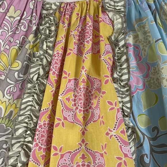 Mustard pie girls boutique twirl dress sz 8 floral ruffle pink grey blue ivory - Picture 4 of 8